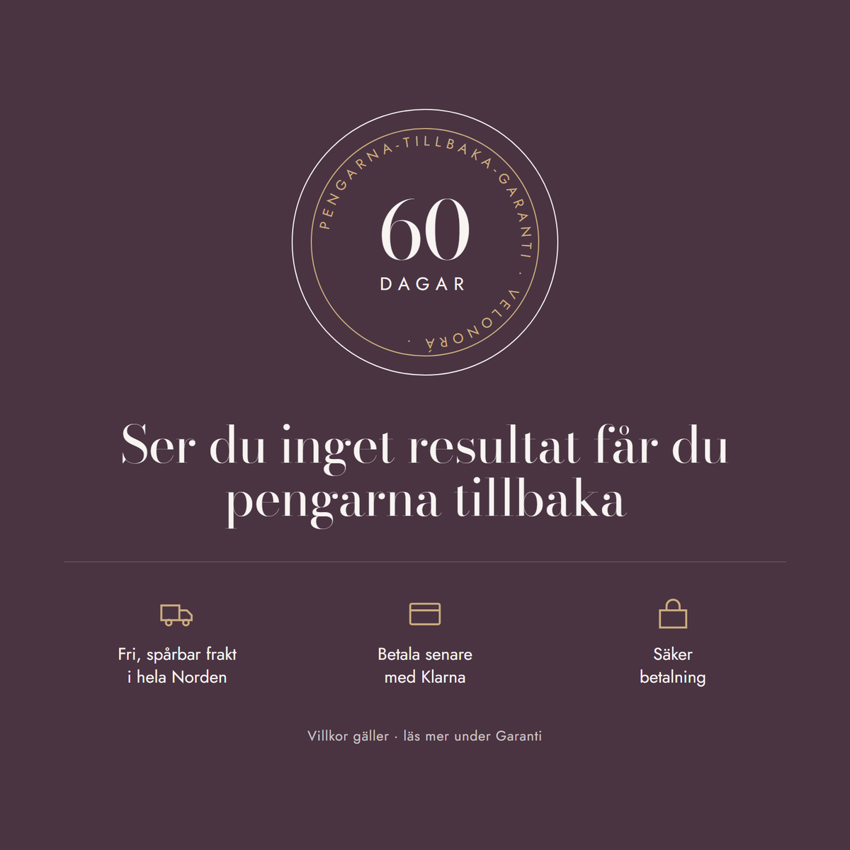 60 dagars pengarna-tillbaka-garanti