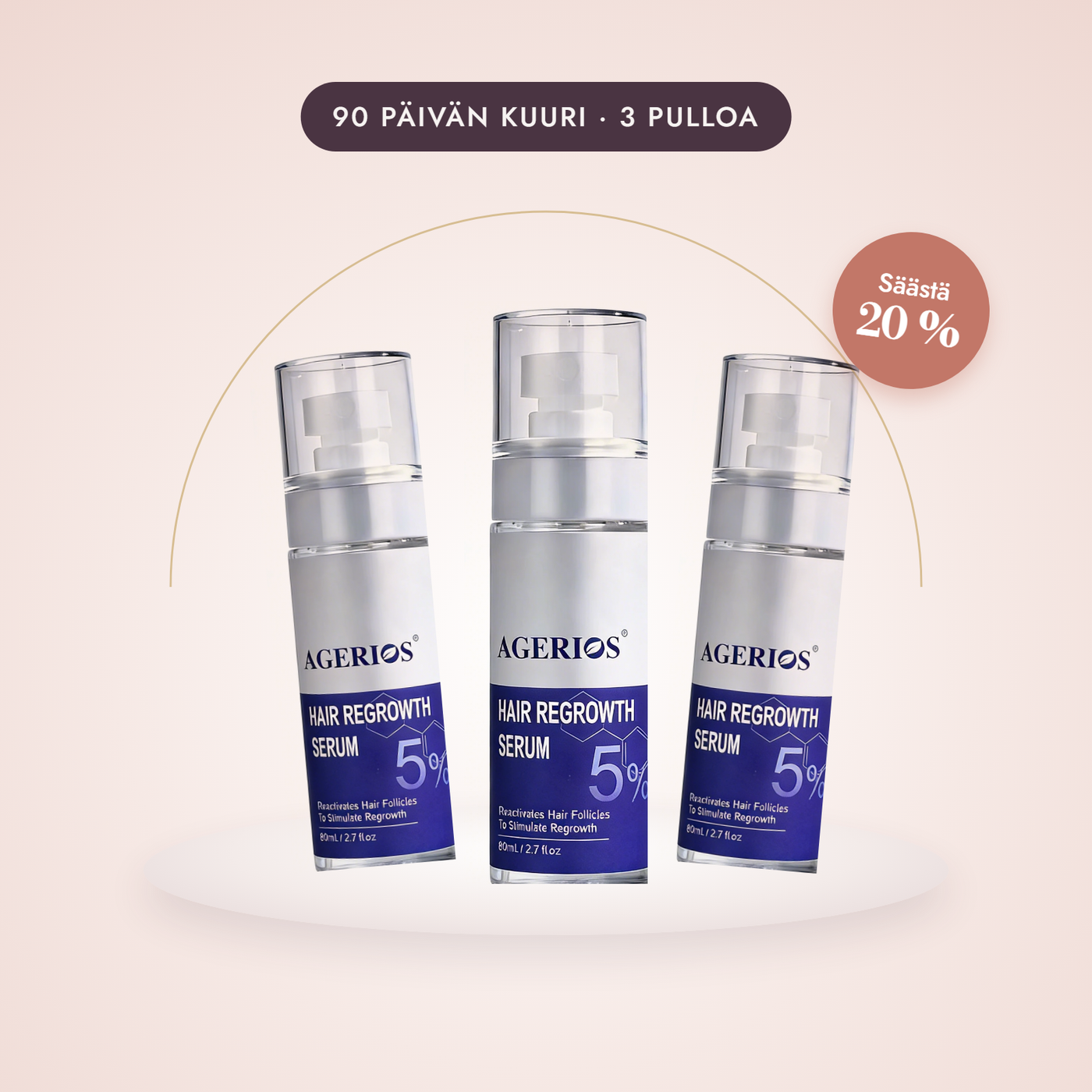 Root Density Serum 90 päivän kuuri, kolme pulloa
